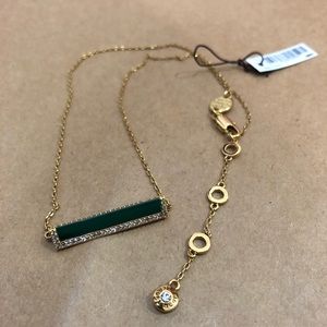 Henri Bendel Semi-Precious Green Pendant Necklace